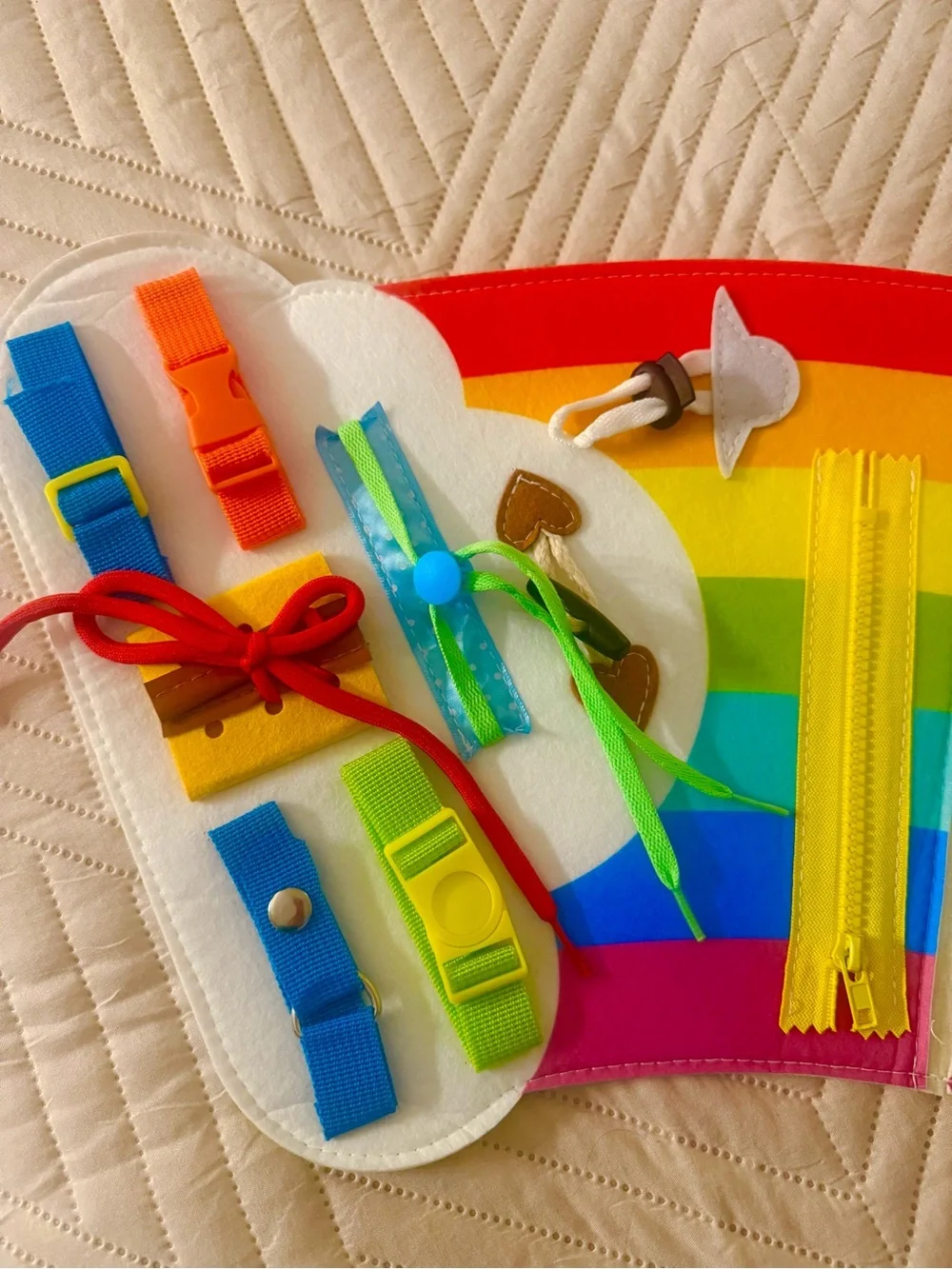 Interactive Rainbow Learning Clock Playbook for Kids - Multicolor